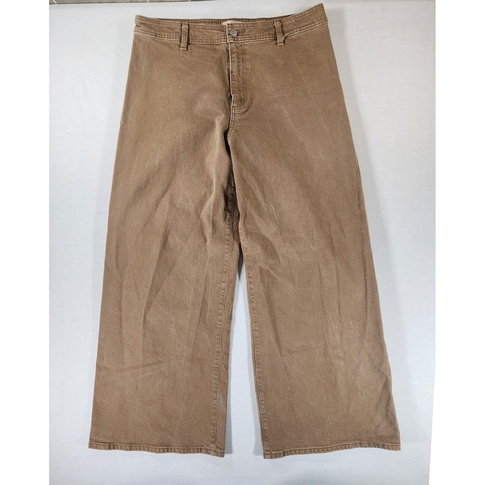 Universal Thread Sailor Wide Leg Pants Womens 14 Brown Camel Stretch High Rise